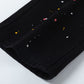 CHROME HEARTS PAINT DRIP YELLOW CROSS PATCH JEANS BLACK