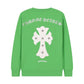 CHROME HEARTS WHITE CROSS PATCH SWEATSHIRT GREEN