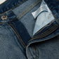 CHROME HEARTS CROSS PATCH BLACK EDGE JORTS WASHED DENIM