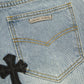 CHROME HEARTS CROSS PATCH JEANS VINTAGE BLUE