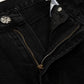 CHROME HEARTS BLACK CROSS PATCH JORTS BLACK