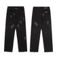 CHROME HEARTS BLACK CROSS PATCH JEANS BLACK