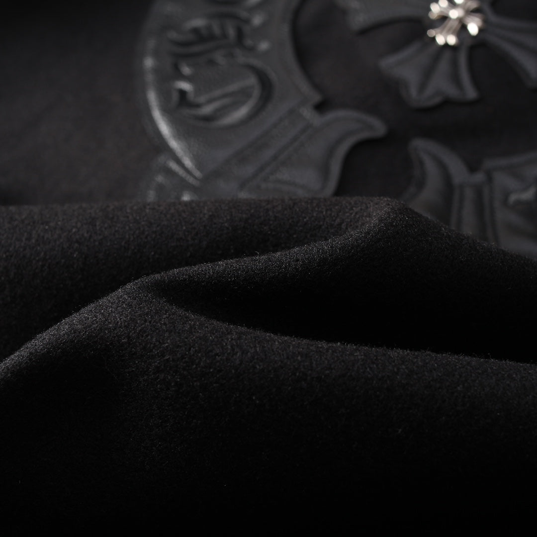 CHROME HEARTS HORSE SHOE LOGO VARSITY JACKET BLACK