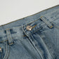 CHROME HEARTS BLACK CROSS PATCH JORTS WASHED DENIM