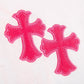 CHROME HEARTS HORSE SHOE LOGO T-SHIRT WHITE PINK