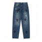 CHROME HEARTS BLACK CROSS PATCH JEANS DENIM