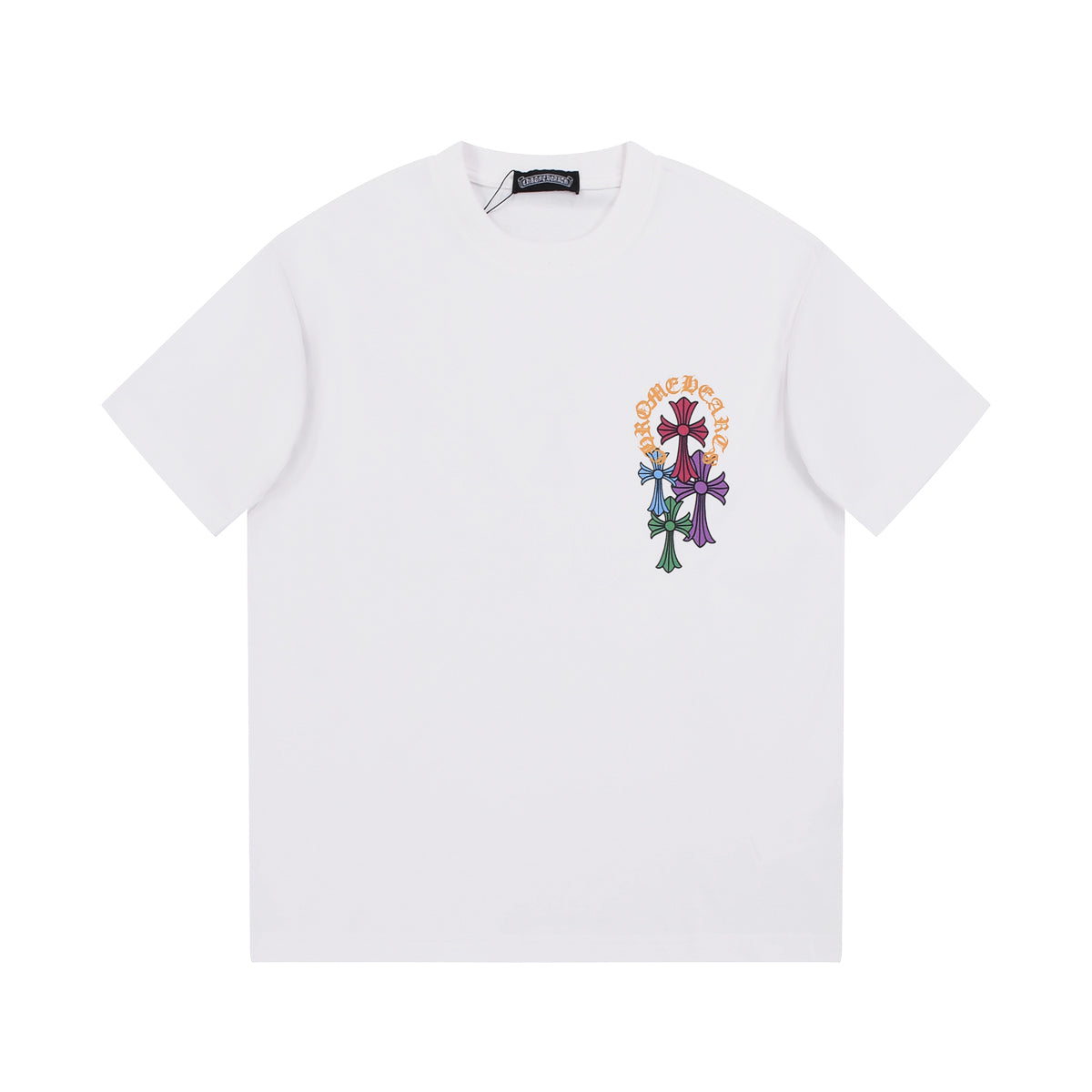 CHROME HEARTS MULTICOLOR HORSE SHOE LOGO T-SHIRT WHITE