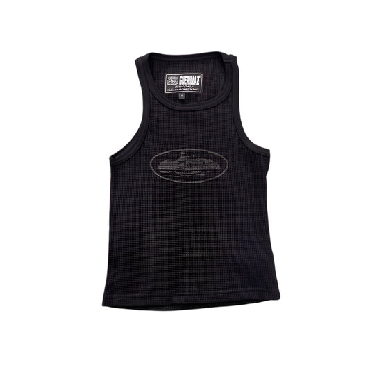 CORTEIZ RTW OG WOMEN'S ALCATRAZ TANK TOP BLACK ON BLACK