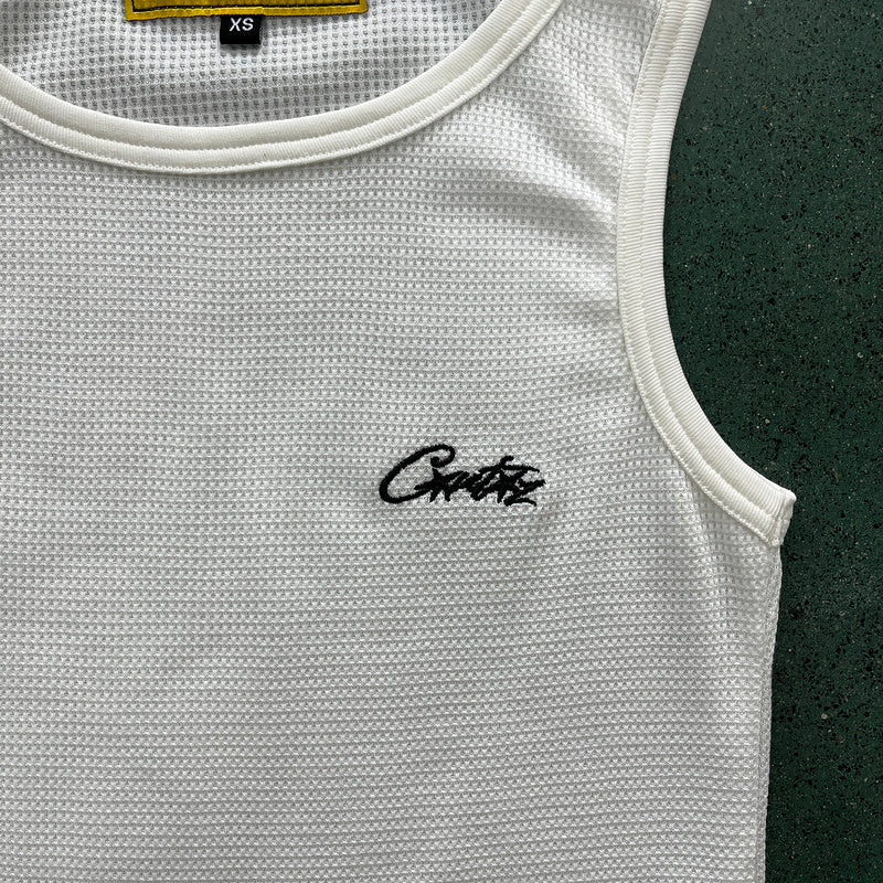 CORTEIZ WAFFLE TANK TOP WHITE