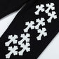 CHROME HEARTS WHITE YELLOW CROSS PATCH JEANS BLACK