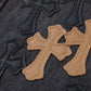 CHROME HEARTS BROWN CROSS PATCH JEANS BLACK