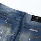 CHROME HEARTS GREEN CROSS PATCH JEANS DENIM