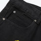 CHROME HEARTS YELLOW CROSS PATCH JEANS BLACK