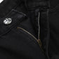 CHROME HEARTS YELLOW CROSS PATCH JEANS BLACK