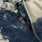CHROME HEARTS TIE DYE WHITE ORANGE CROSS PATCH JEANS