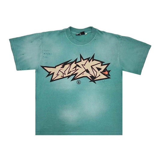 Hellstar Crack Print Tee Green